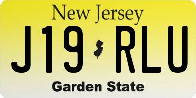 NJ license plate J19RLU