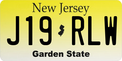 NJ license plate J19RLW