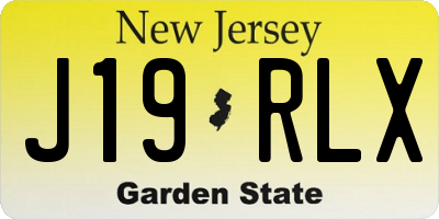 NJ license plate J19RLX