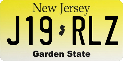 NJ license plate J19RLZ