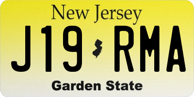 NJ license plate J19RMA