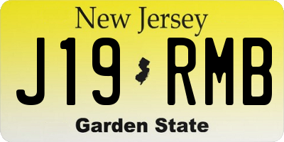 NJ license plate J19RMB