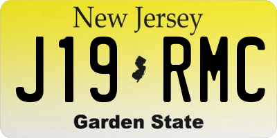 NJ license plate J19RMC