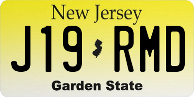 NJ license plate J19RMD