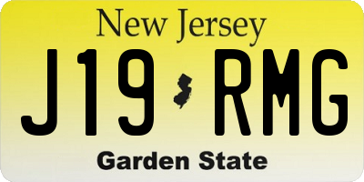 NJ license plate J19RMG