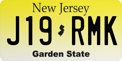 NJ license plate J19RMK
