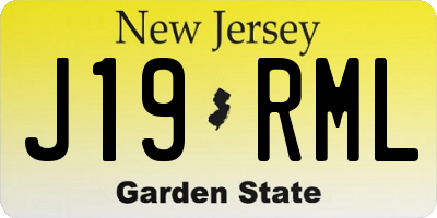 NJ license plate J19RML