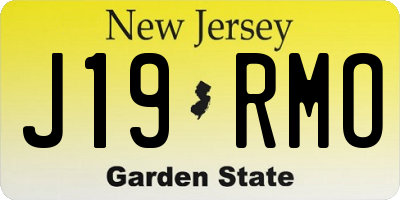 NJ license plate J19RMO