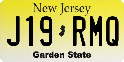 NJ license plate J19RMQ