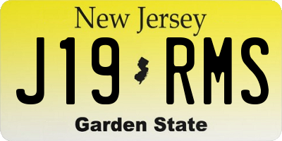 NJ license plate J19RMS