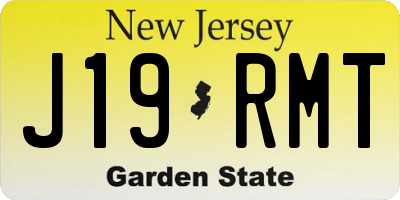 NJ license plate J19RMT
