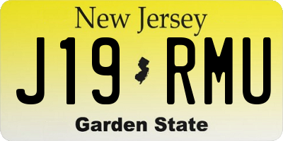 NJ license plate J19RMU