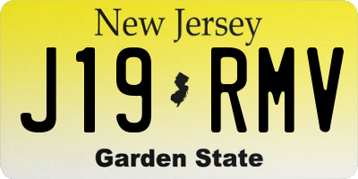 NJ license plate J19RMV