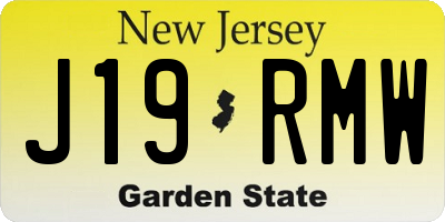 NJ license plate J19RMW