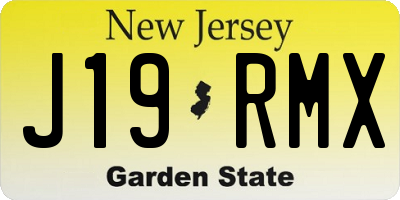 NJ license plate J19RMX