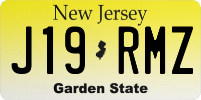 NJ license plate J19RMZ