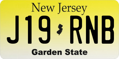 NJ license plate J19RNB