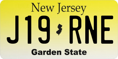 NJ license plate J19RNE