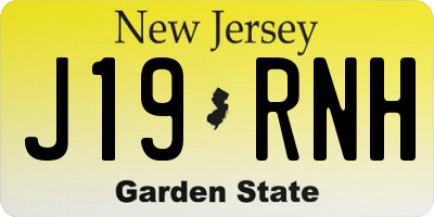 NJ license plate J19RNH