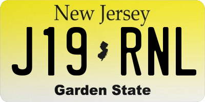 NJ license plate J19RNL