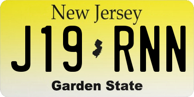 NJ license plate J19RNN
