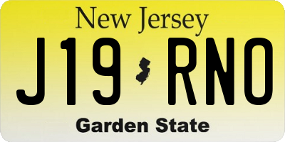 NJ license plate J19RNO
