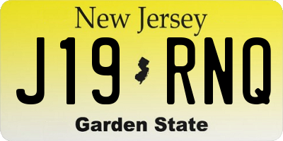 NJ license plate J19RNQ