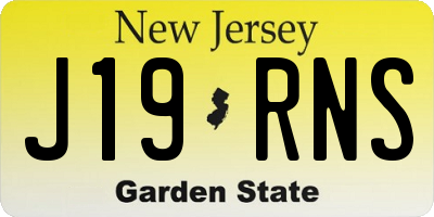 NJ license plate J19RNS