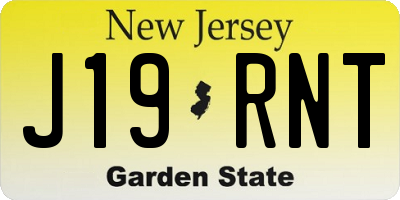 NJ license plate J19RNT
