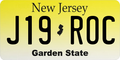 NJ license plate J19ROC