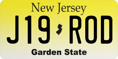 NJ license plate J19ROD