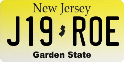 NJ license plate J19ROE