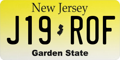 NJ license plate J19ROF