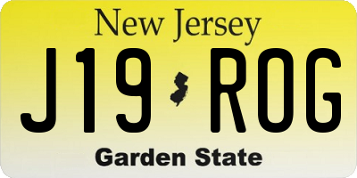 NJ license plate J19ROG