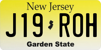 NJ license plate J19ROH