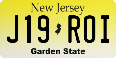 NJ license plate J19ROI