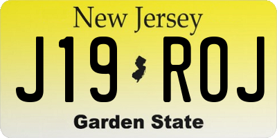NJ license plate J19ROJ