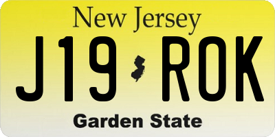 NJ license plate J19ROK