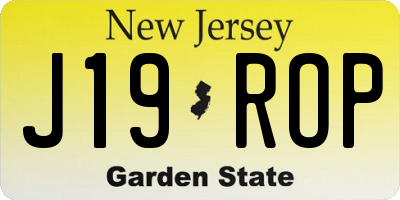 NJ license plate J19ROP