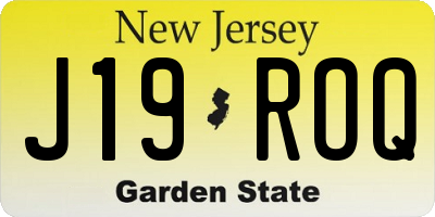 NJ license plate J19ROQ