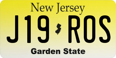 NJ license plate J19ROS