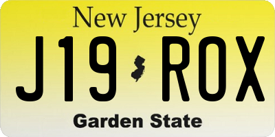 NJ license plate J19ROX