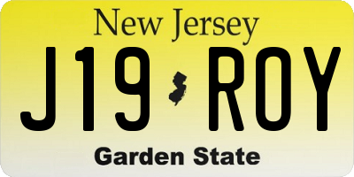 NJ license plate J19ROY