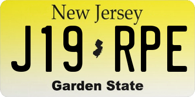 NJ license plate J19RPE