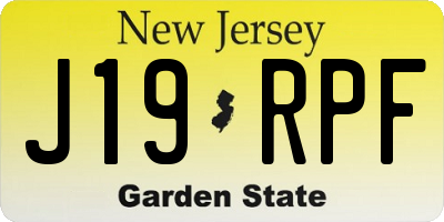 NJ license plate J19RPF