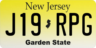 NJ license plate J19RPG