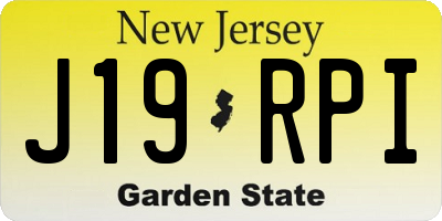 NJ license plate J19RPI
