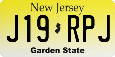 NJ license plate J19RPJ