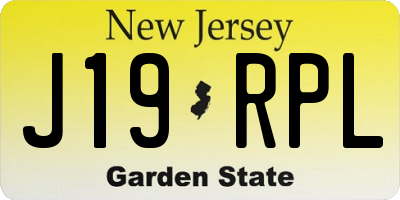 NJ license plate J19RPL
