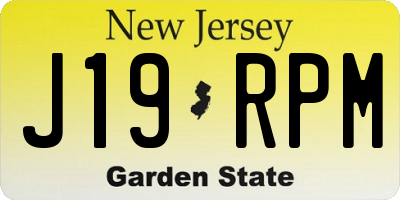 NJ license plate J19RPM